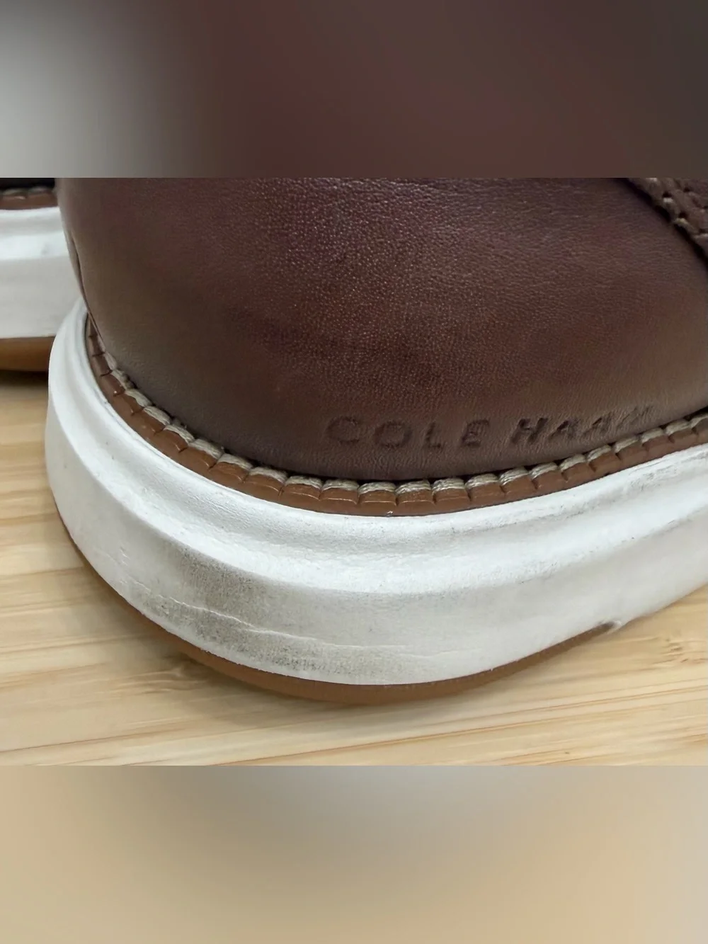 Rockport Brown Leather Derby with Off-White Sole